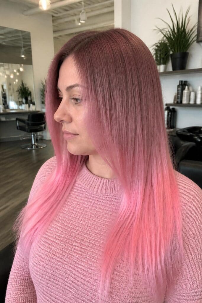 Dusty Mauve with Pastel Pink Ends