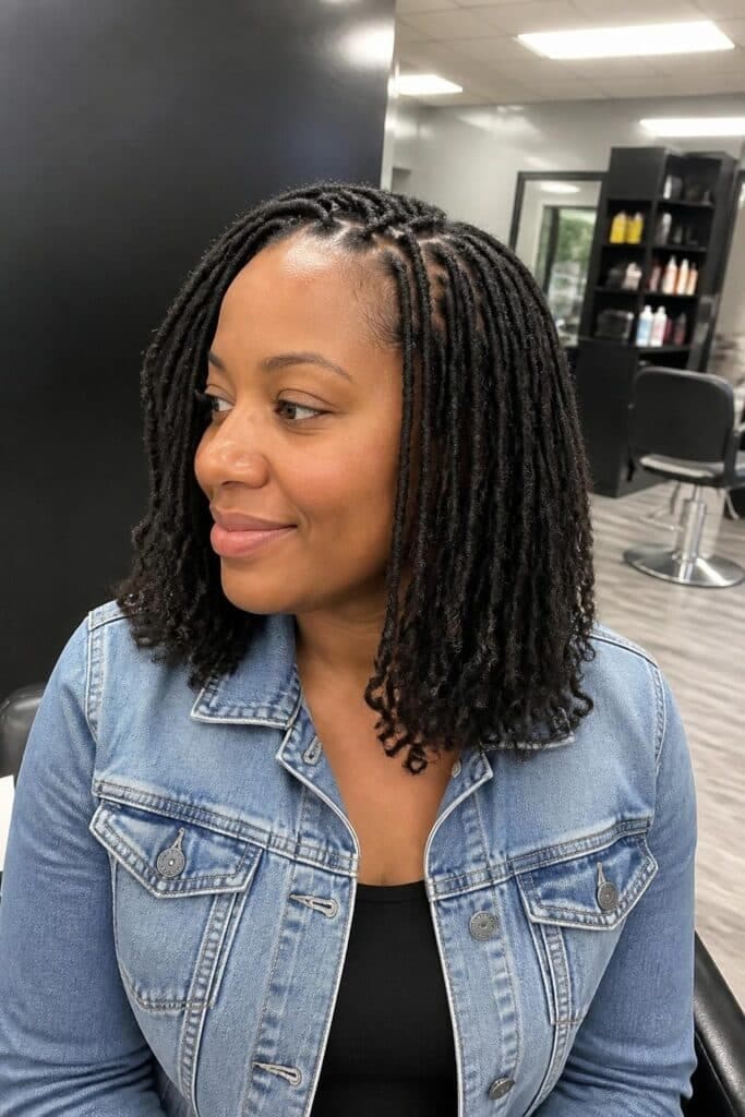 Faux Locs with Curly Ends