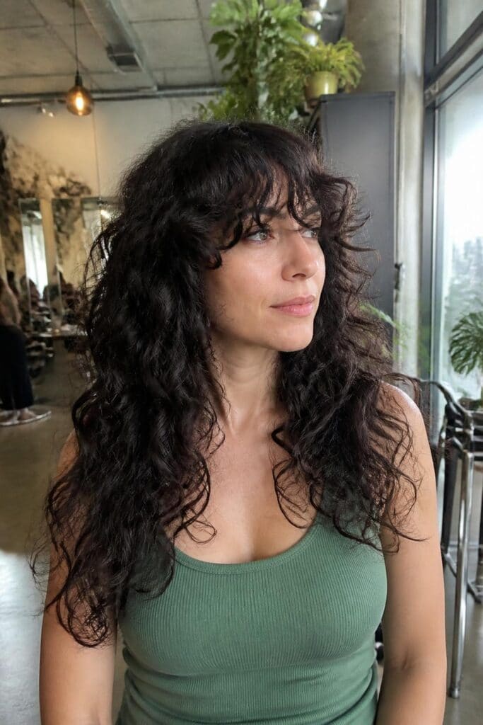 Fringe Bangs with Long Curly Hair
