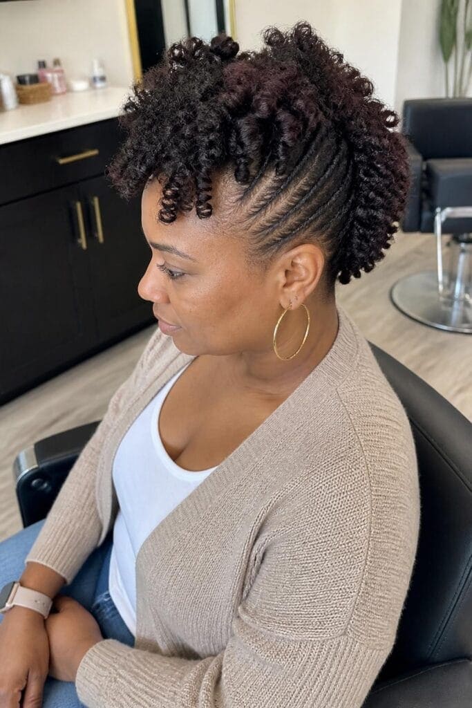Frohawk with Defined Curls