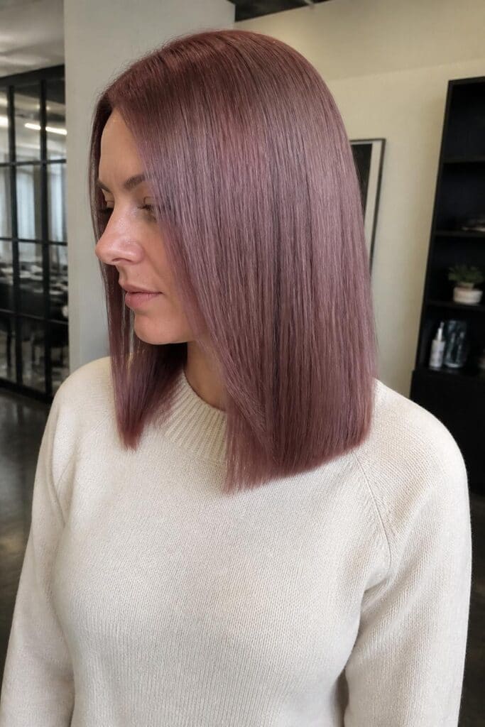 Full Dusty Mauve Hair