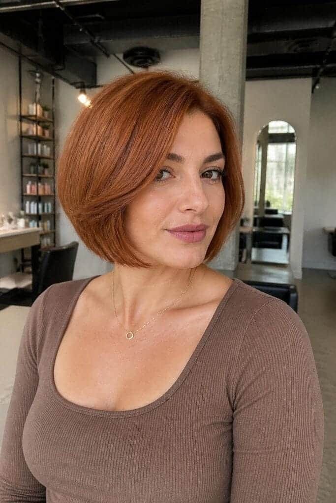 Full Honey Ginger Color on Short Hair