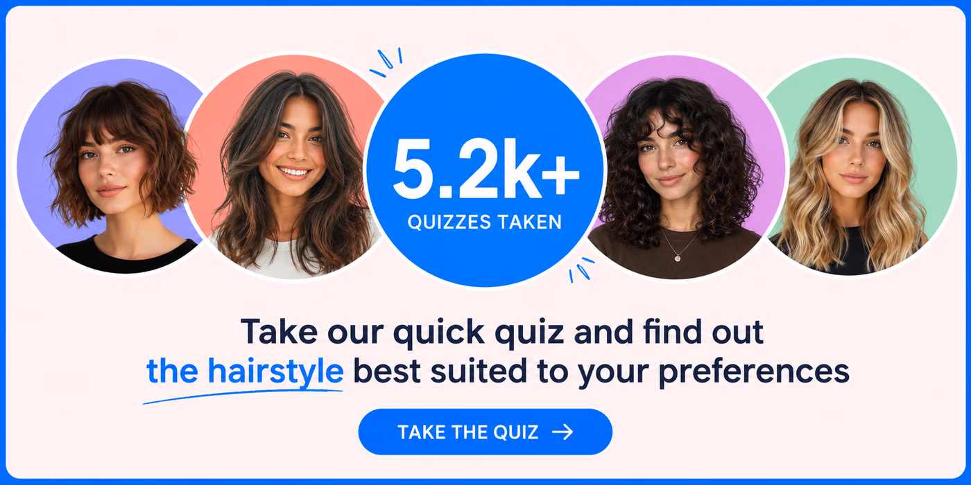 Hair type quiz collage of hairstyles