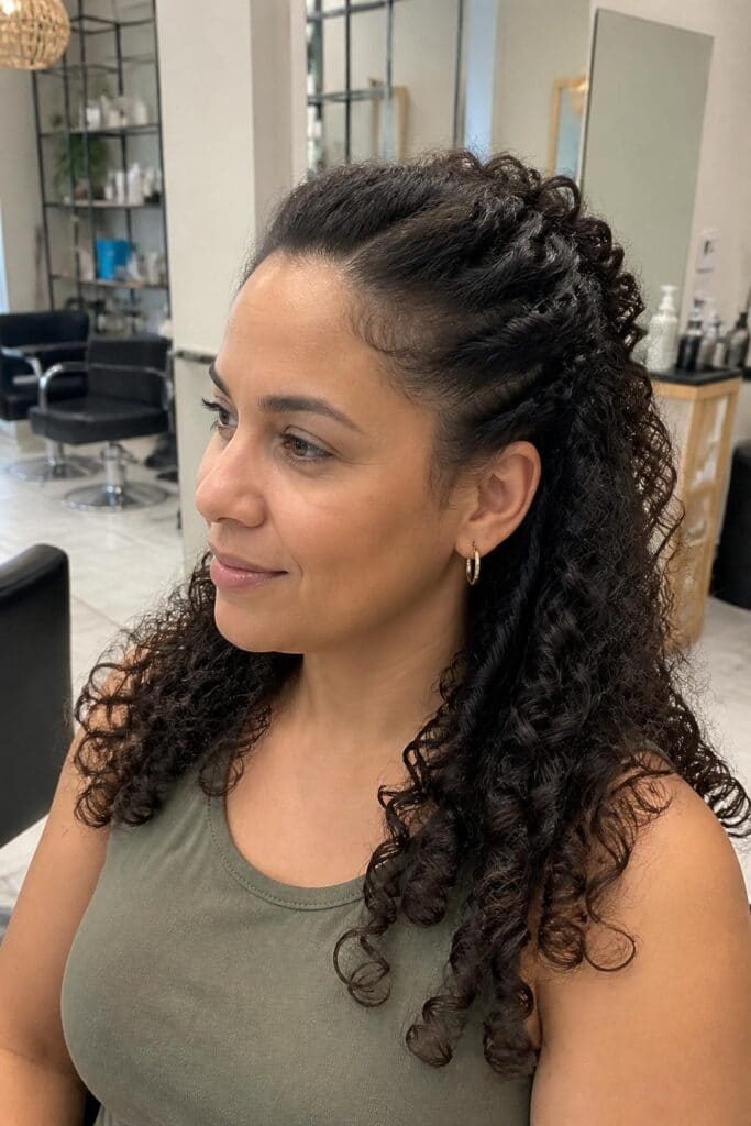 Half-Up, Half-Down with Twists