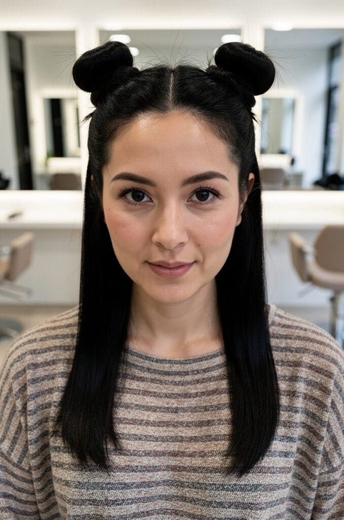 Half Up Space Buns