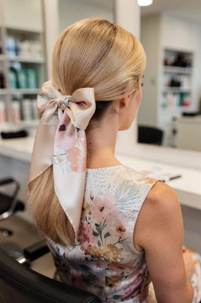 Half Up with Scarf Bow
