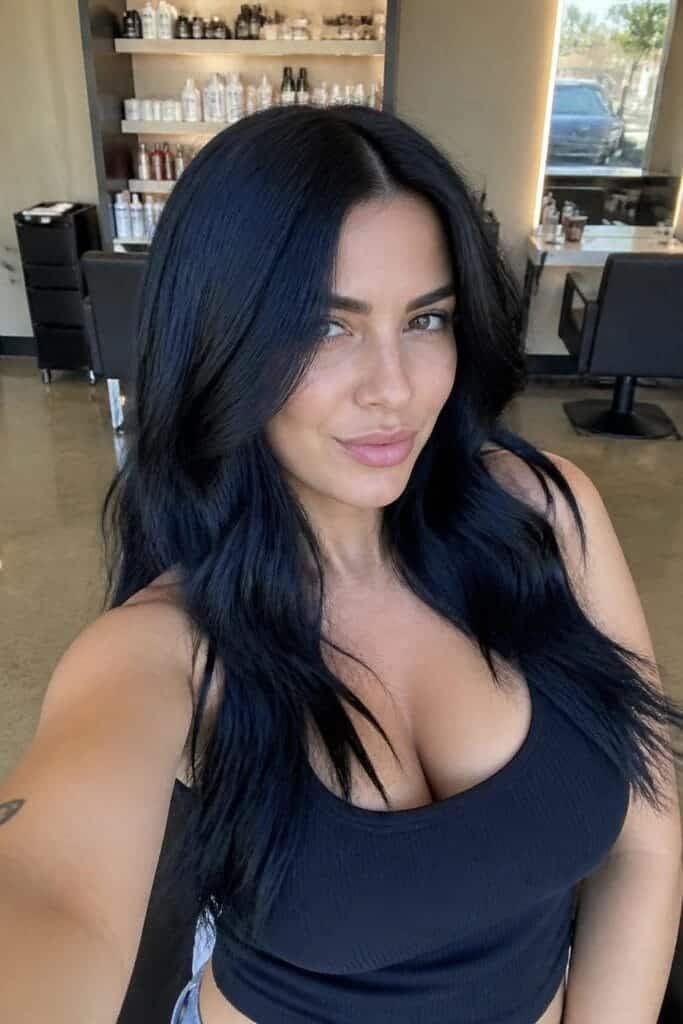 Jet Black with Blue Undertones