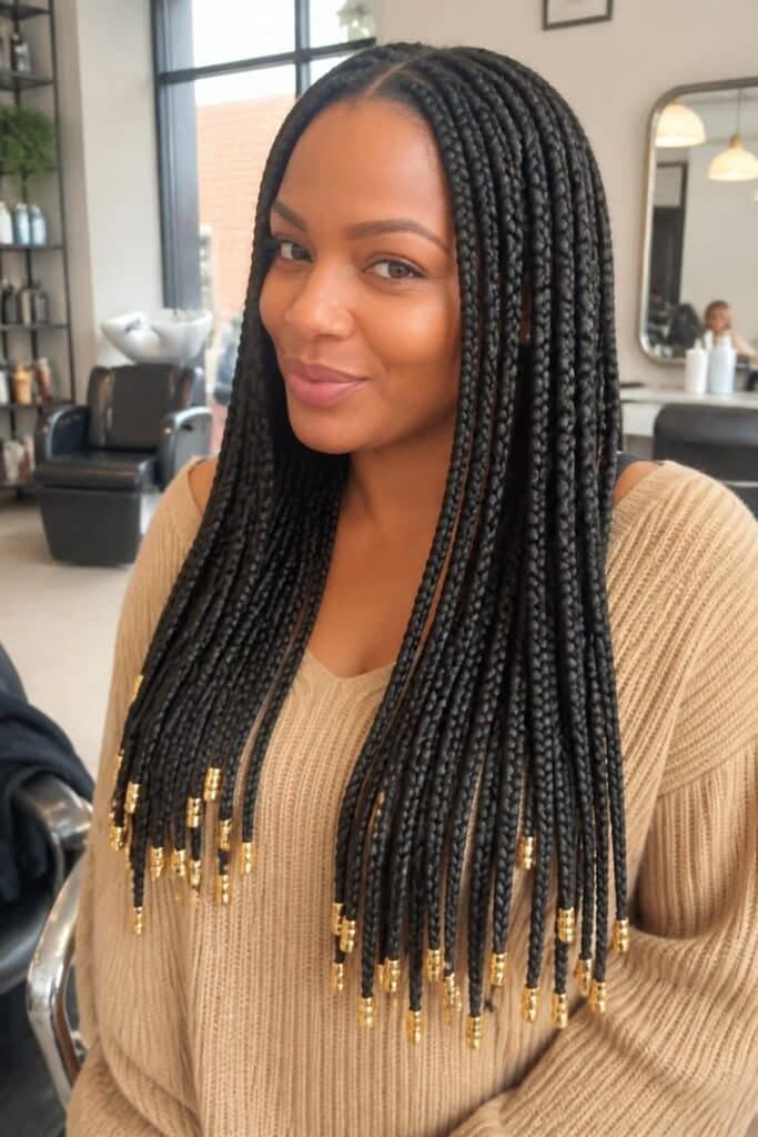 Knotless Box Braids with Beads