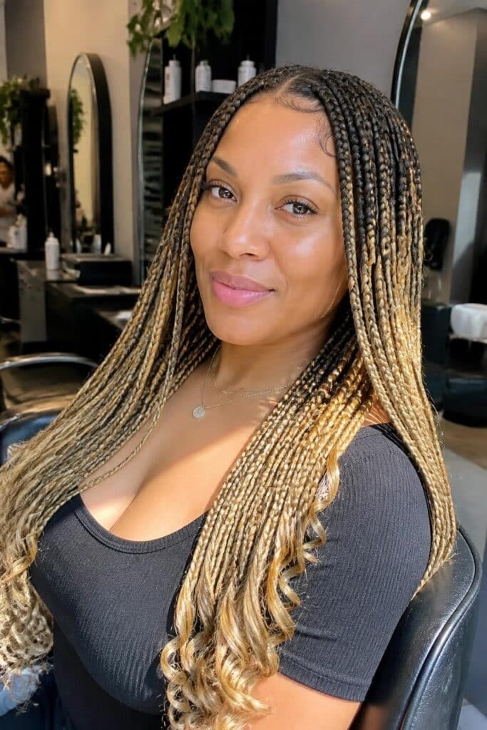 Knotless Box Braids with Color (Ombre or Dip Dye)