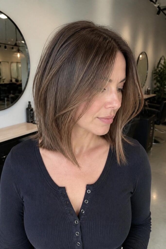 Layered Lob with Face Framing Pieces