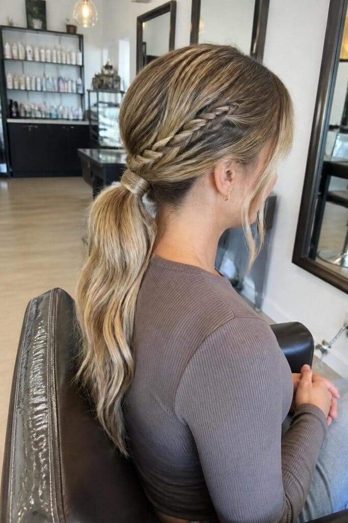 Low Braided Ponytail