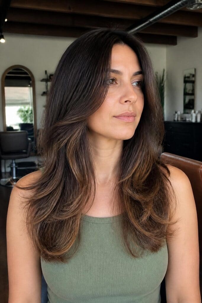 Medium Length with Feathered Layers