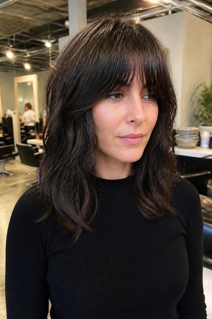Medium Shag with Bottleneck Bangs