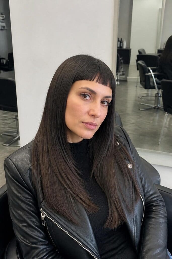 Micro Bangs with Straight Hair