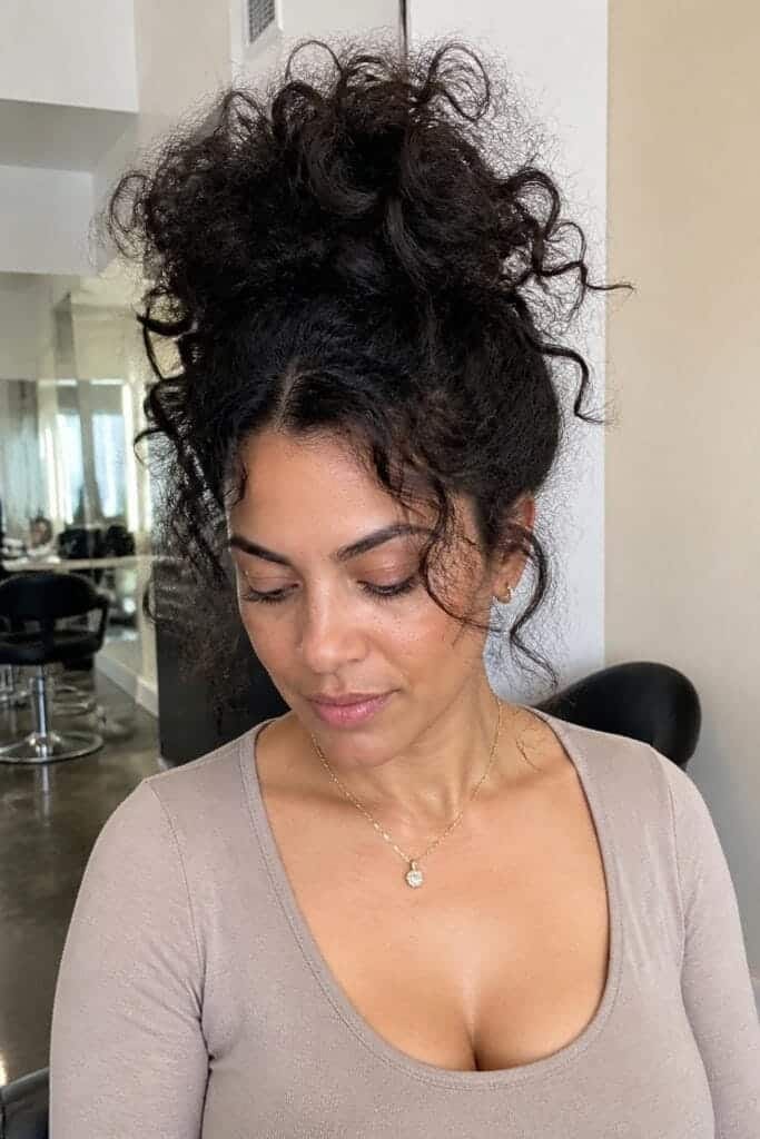 Pineapple Updo for Curls