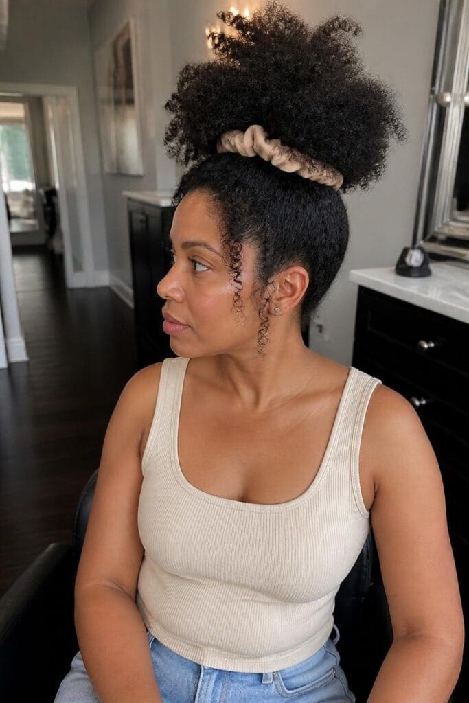 Pineapple Updo for Short Natural Hair