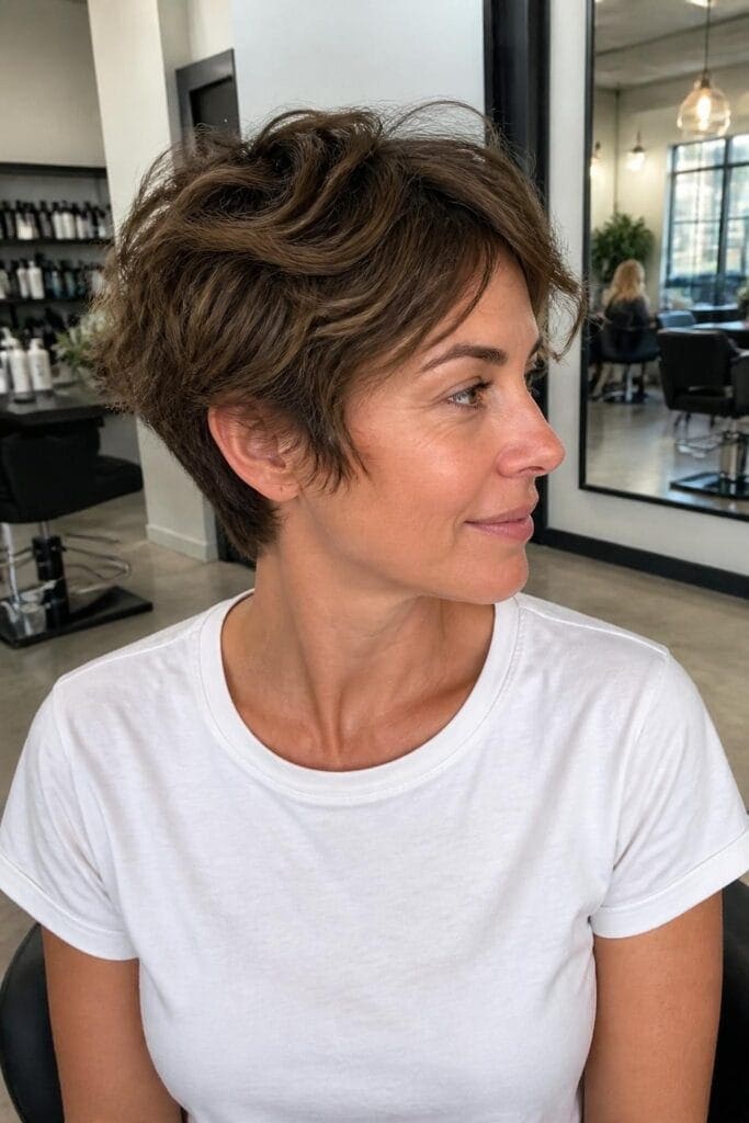 Pixie Cut with Wavy Texture