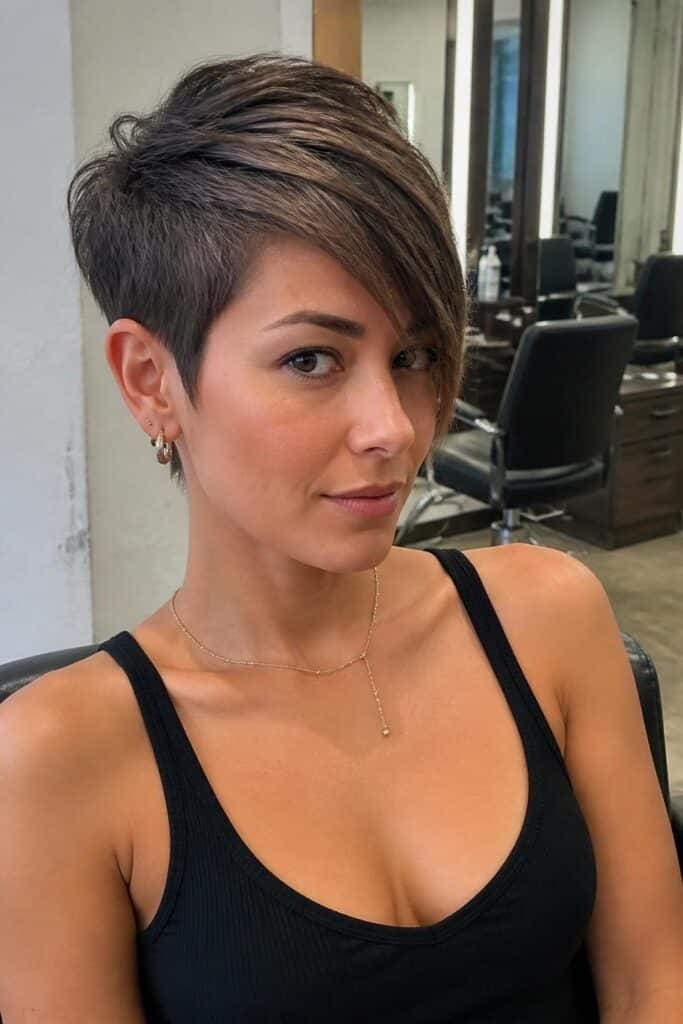 Pixie with Long Bangs