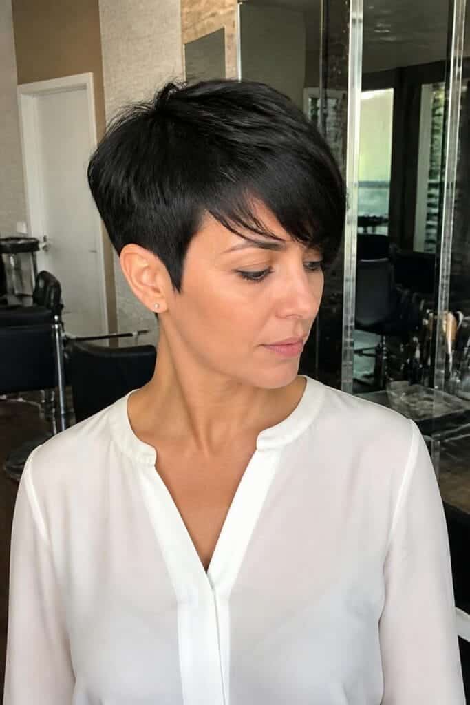 Pixie with Long Bangs