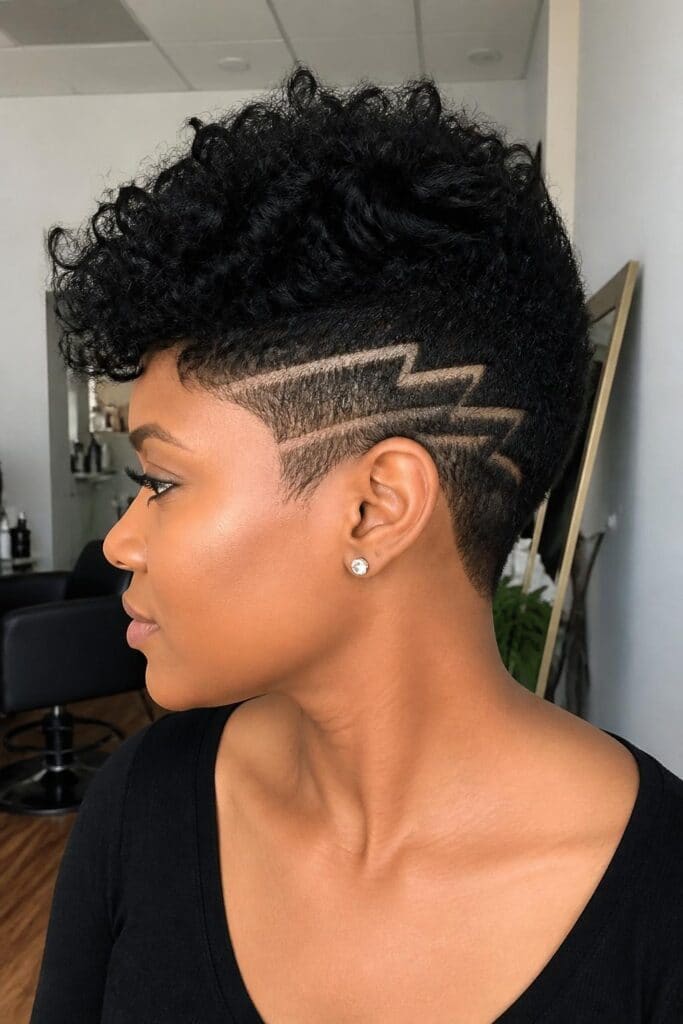 Pixie with Shaved Design