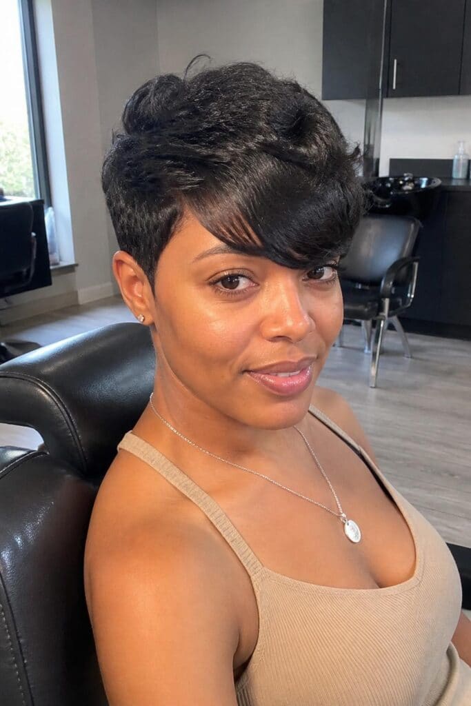 Pixie with Side Swept Bangs