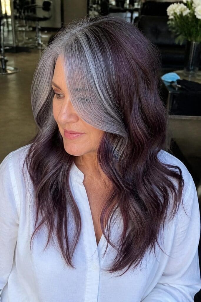 Plum with Silver Blending