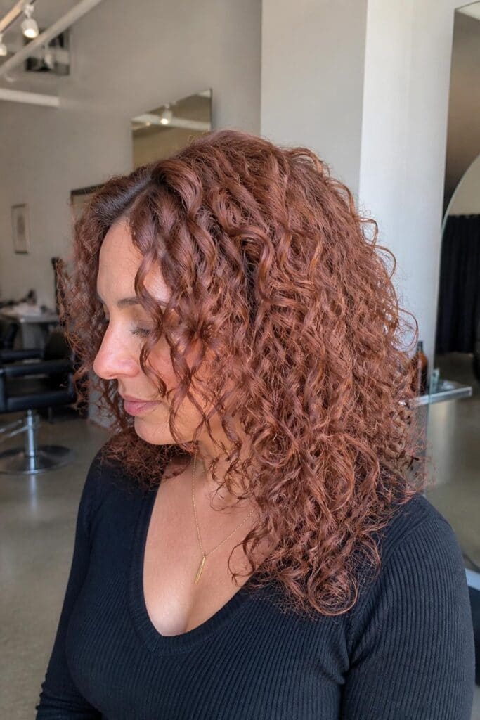 Rose Brown on Curly Hair