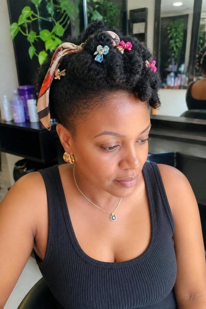 Short Natural Hair with Accessories