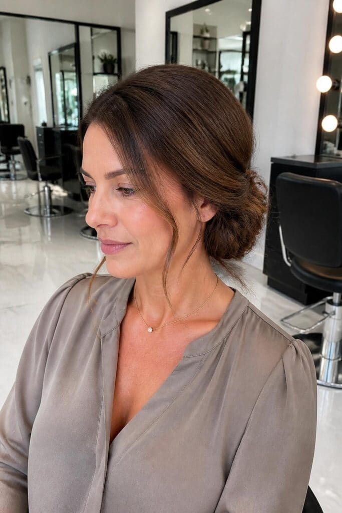 Side Swept Low Bun