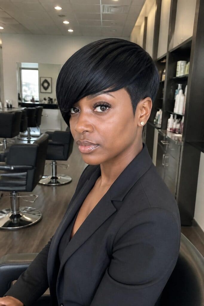 Sleek and Straight Pixie