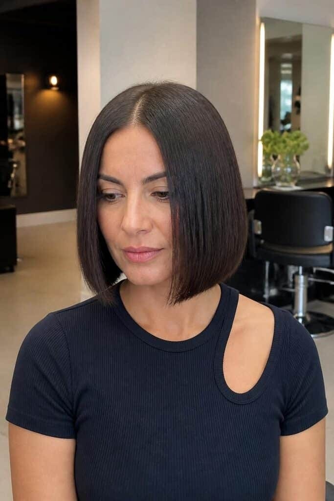 Sleek Bob with Center Part