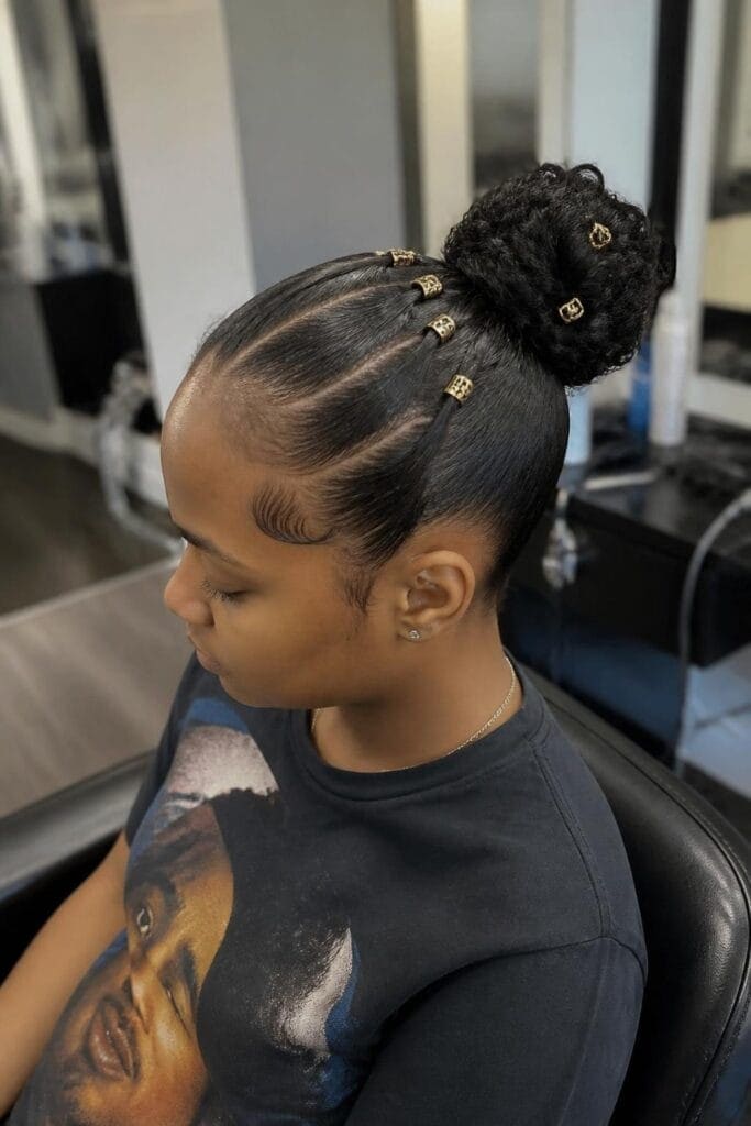 Sleek Bun with a Hair Cuff Set