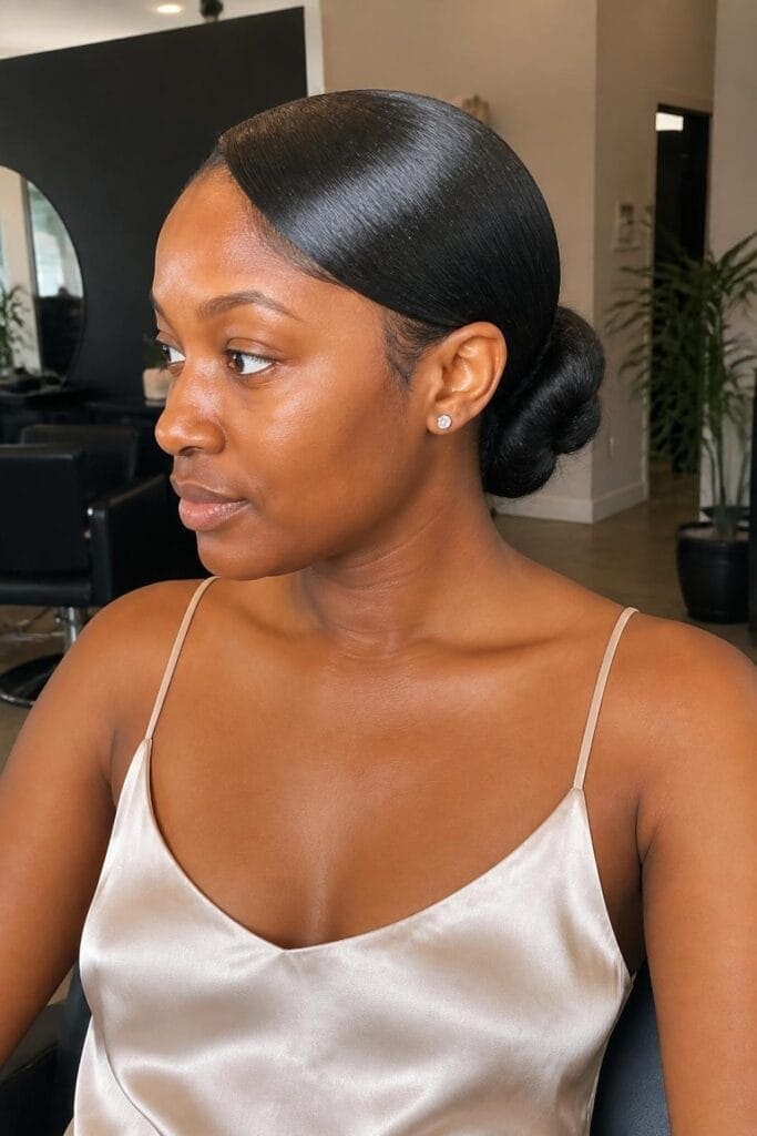 Sleek Bun with a Side Sweep
