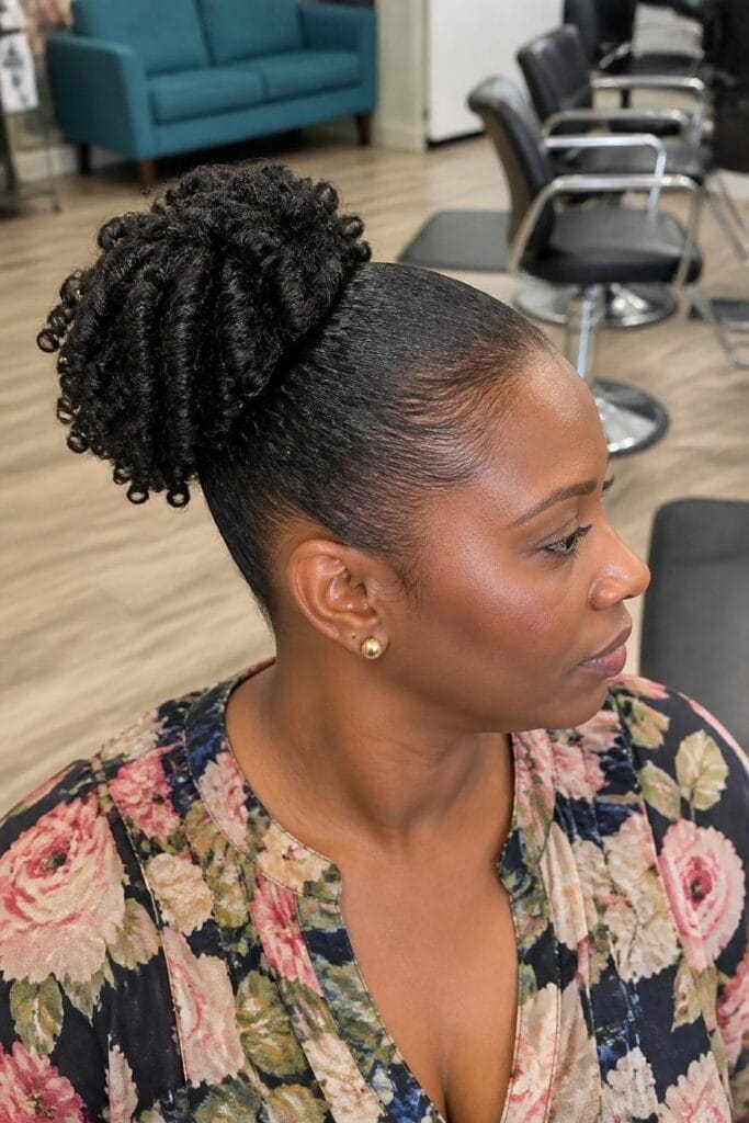 Sleek Bun with a Twist Out