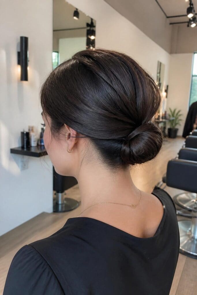 Sleek Low Bun for Short Hair