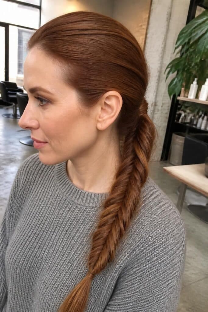 Slick Back with Fishtail Braid
