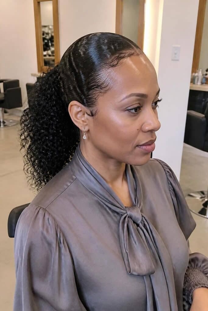Slicked-Back Curls with Gel