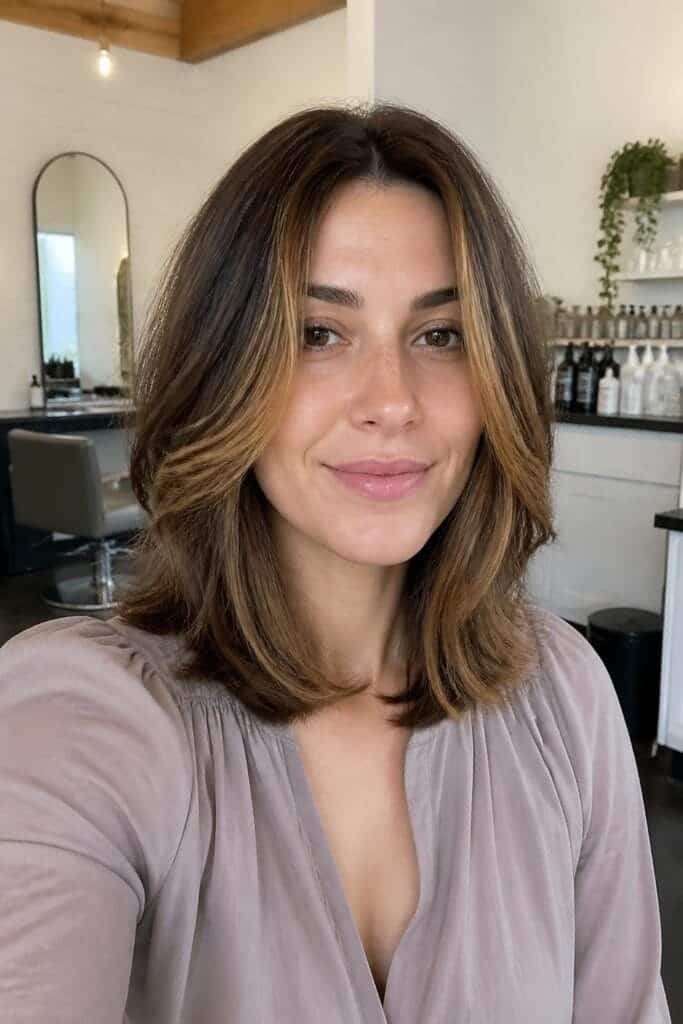 Subtle Honey Ginger Face-Framing Pieces