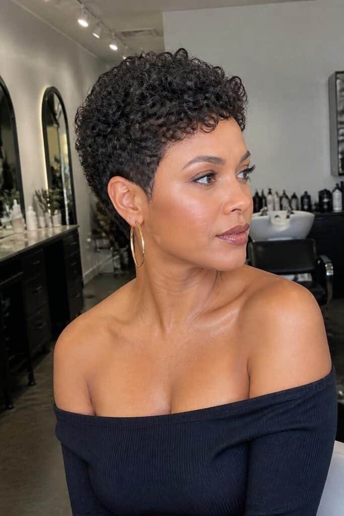 Tapered Curly Pixie
