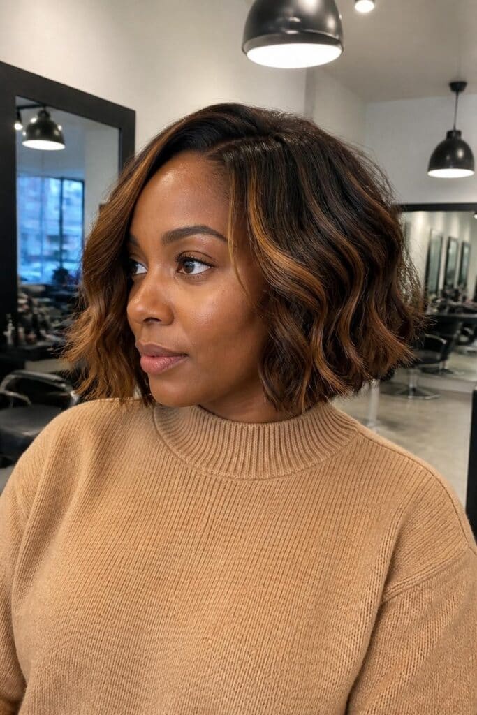 Textured Bob with Highlights