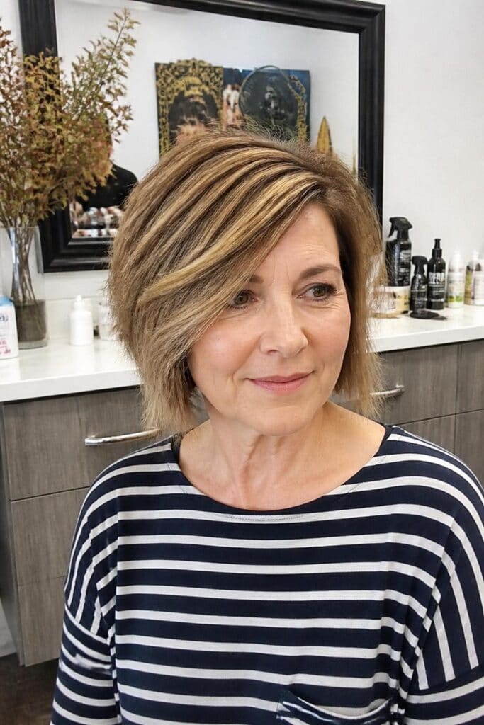 Textured Bob with Side Part