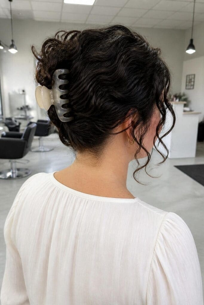 The Curly Claw Clip Updo