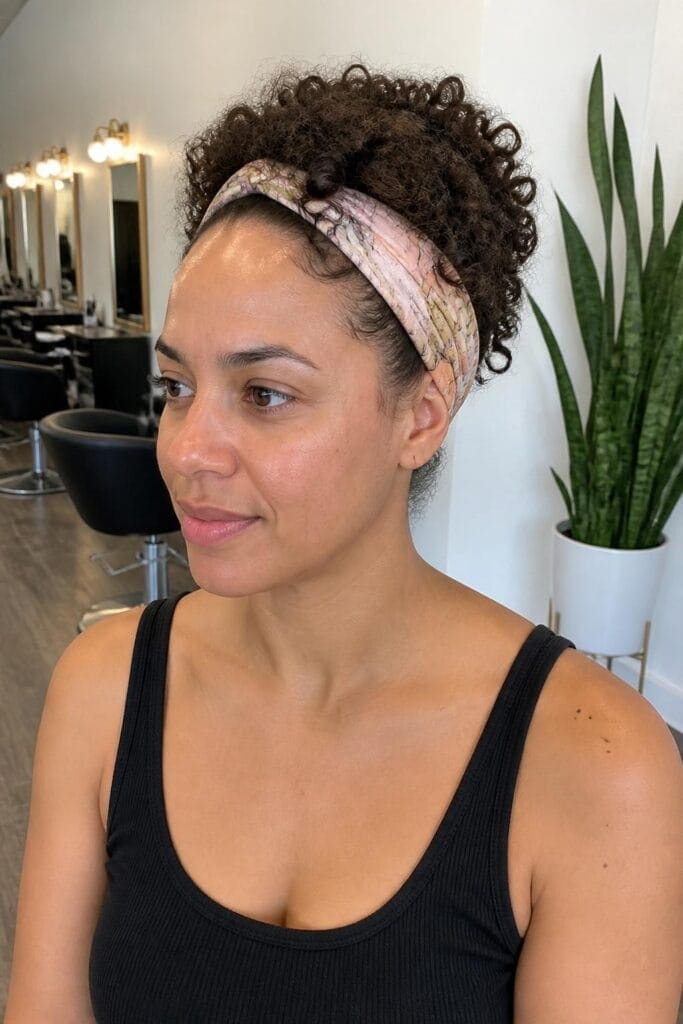 The Curly Headband Updo