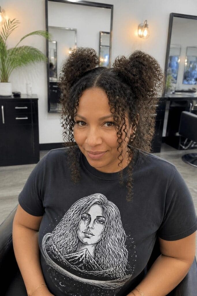 The Curly Space Buns