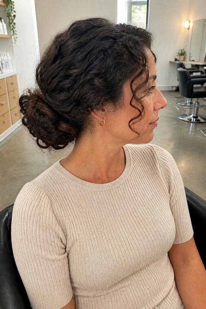 The Low Curly Bun