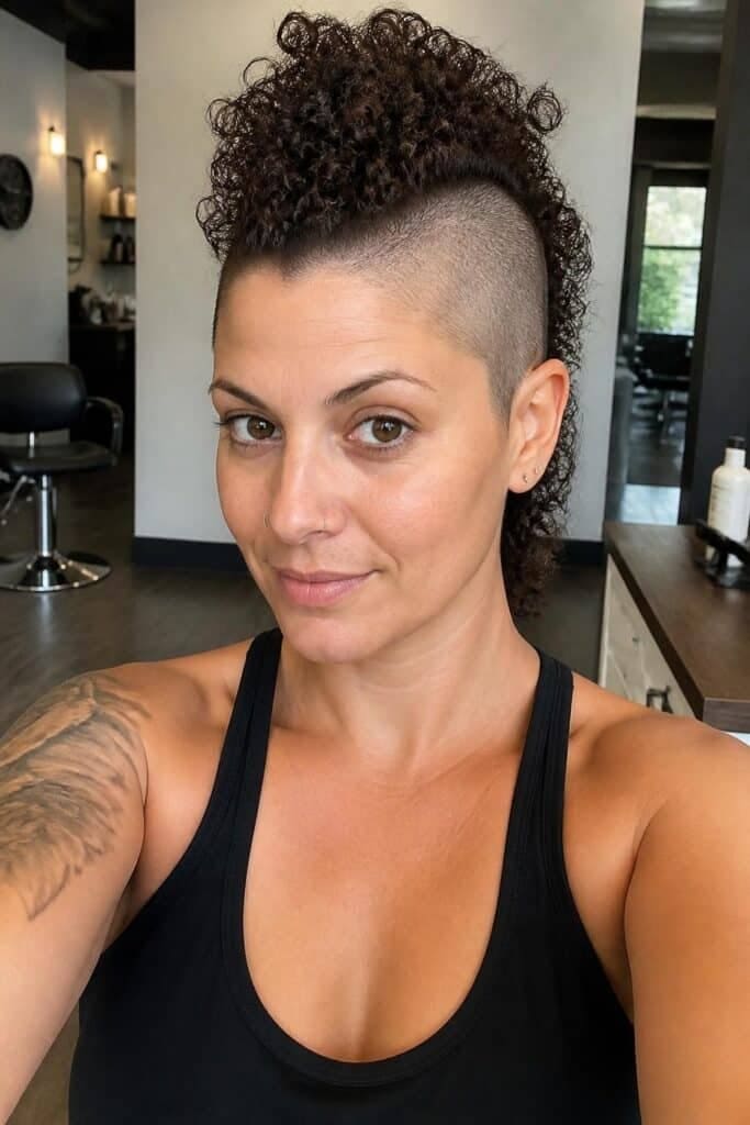Undercut Curly Mohawk