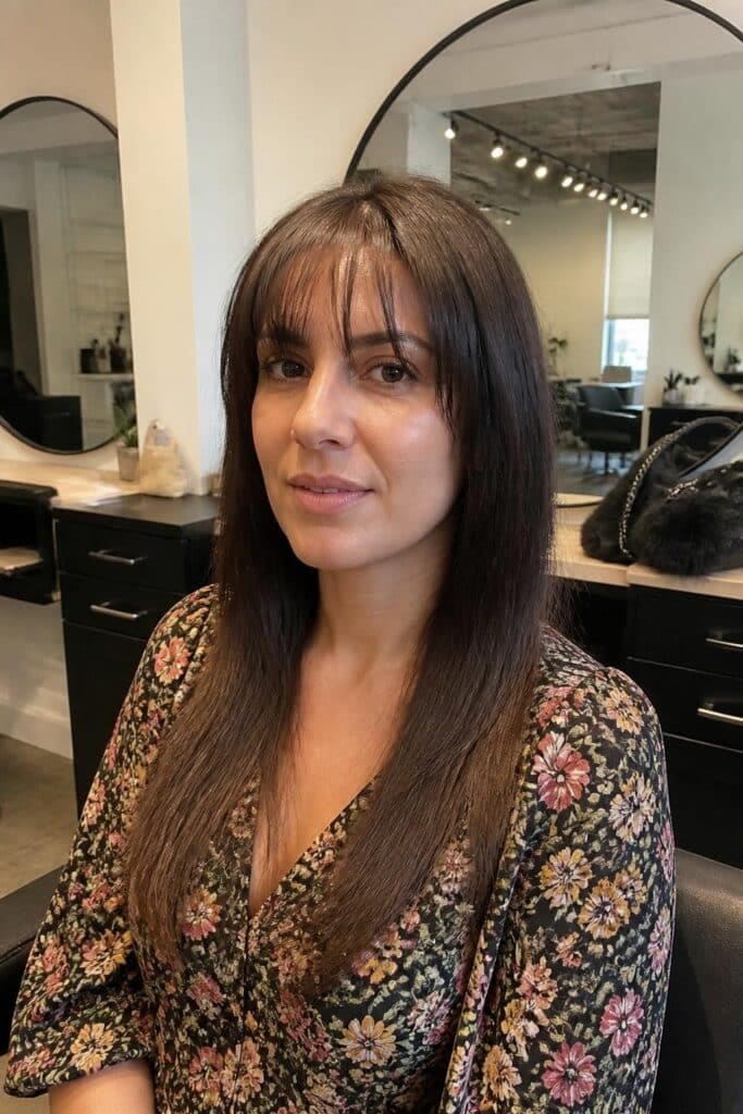 Wispy Bangs with Straight Hair