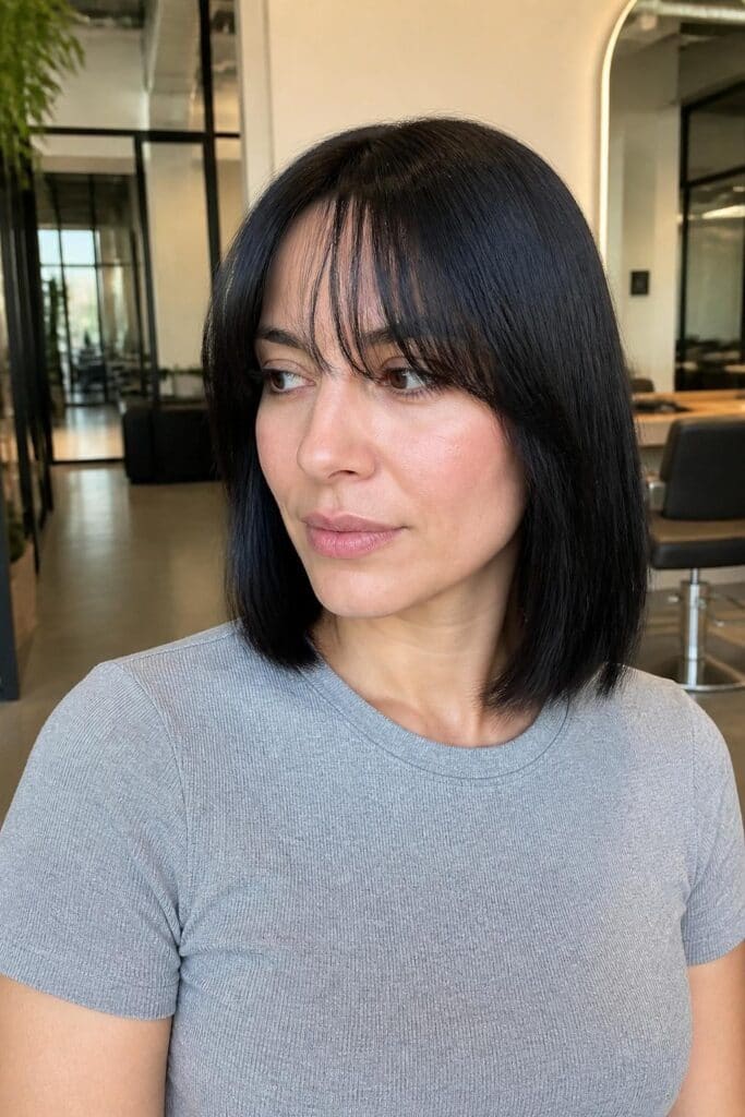 Wispy Curtain Bangs with Blunt Ends