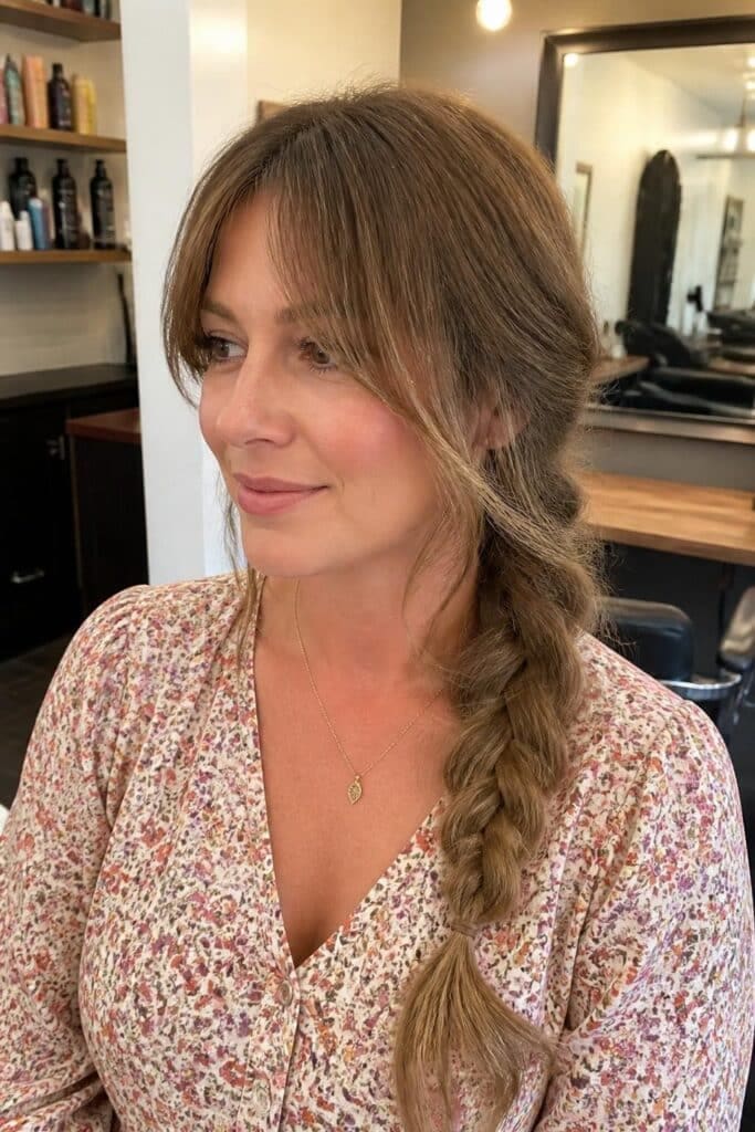 Wispy Curtain Bangs with Braids