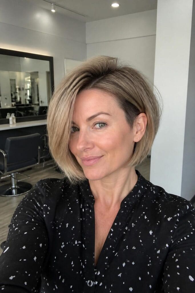 12. Side-Swept Bob with Deep Part